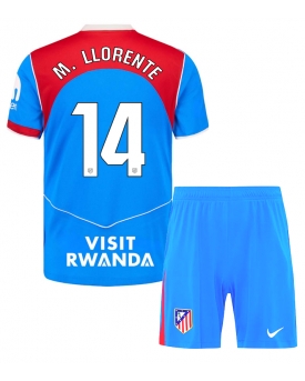 Atletico Madrid Marcos Llorente #14 Maglia Gara Terza Repliche 2025-26 Bambino Maniche Corte